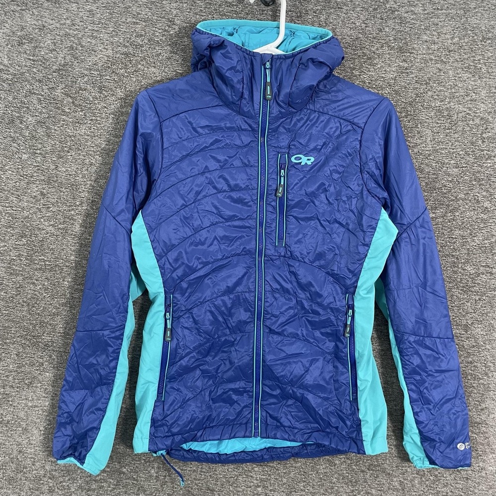 Outdoor Research Jacket Womens Small Pertex Quantum PrimaLoft Hooded Full Zip